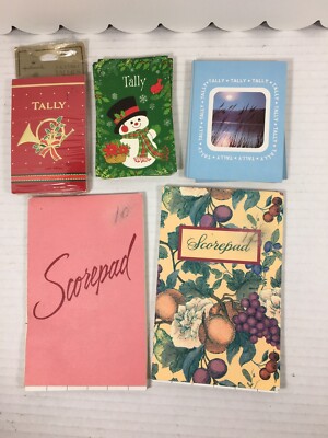 Lot of 5 Vintage 1950's Bridge Tally Cards and Scorecards Assorted