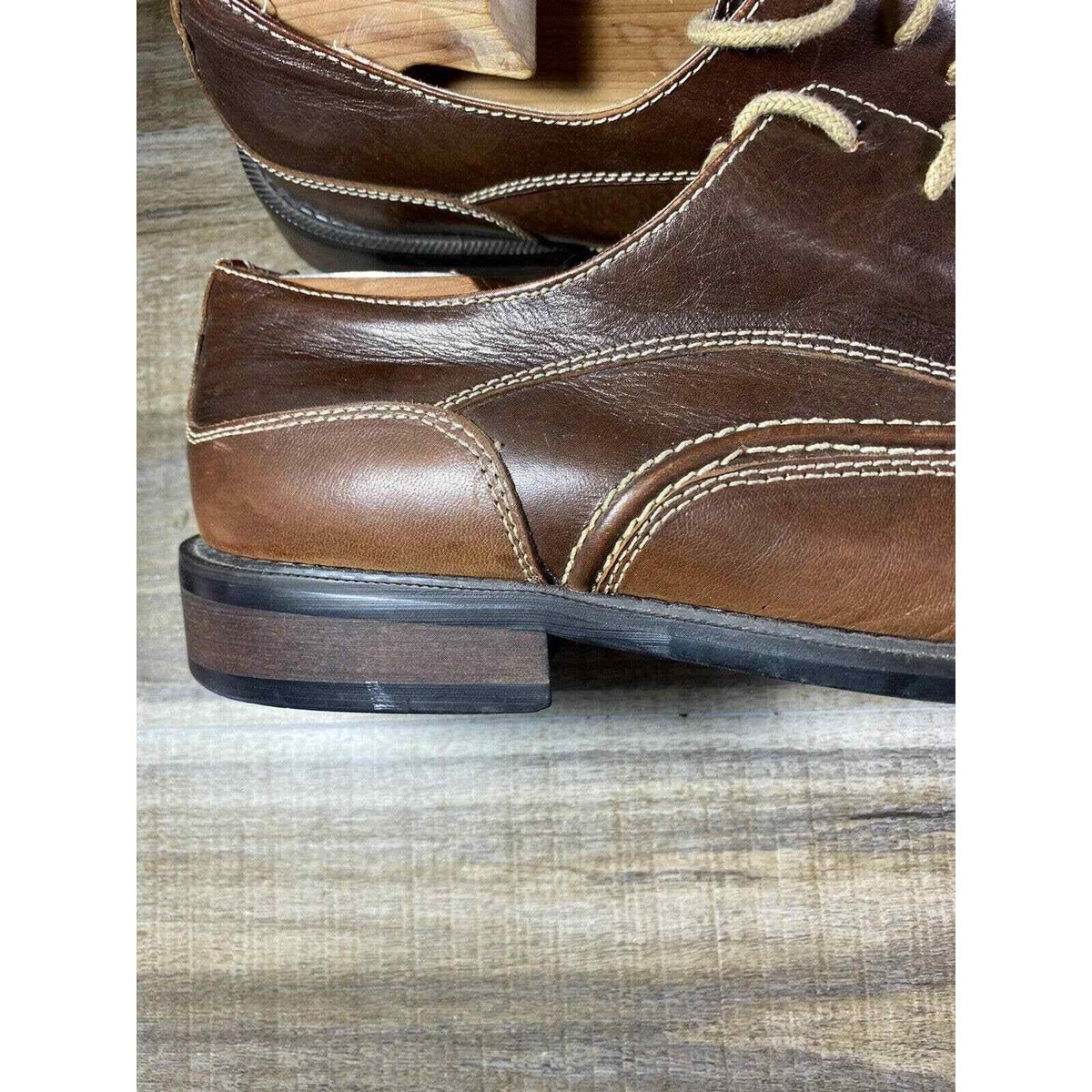 Todd Welsh Italian Leather Shoes, Green & Brown Todd Welsh Alligator Brown Leather Lace Dress Shoes 10 Mens  main image 4