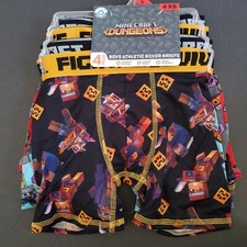 New MINECRAFT DUNGEONS 4 XS x small Pack Boys Athletic BOXER BRIEFS Underwear