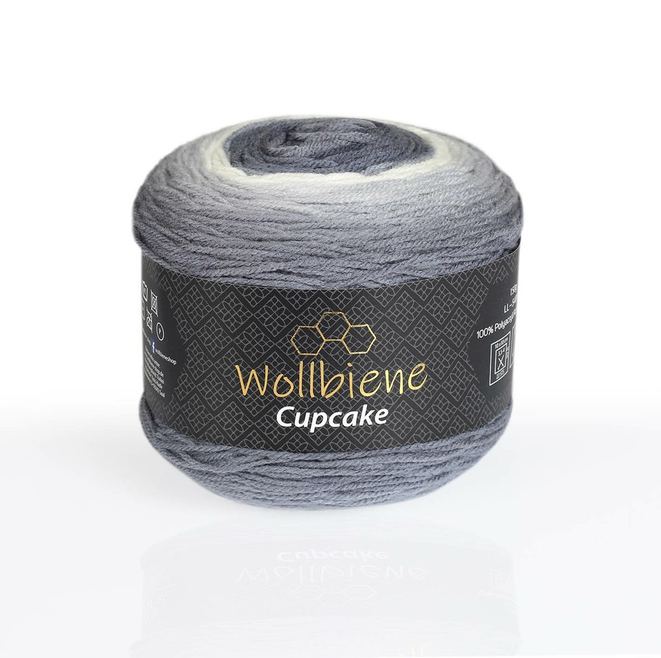 Wollbiene Cupcake Wolle 150g – Farbverlaufsgarn Aus Polyacryl Zum Stricken & Häkeln