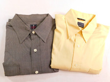 Lot of 2 Men's Dress Shirts - Chaps - Yellow/Gray; Solid; Sz. Large - Excellent!