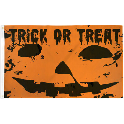 TRICK OR TREAT HALLOWEEN PUMPKIN 3'X5'  POLY FLAG