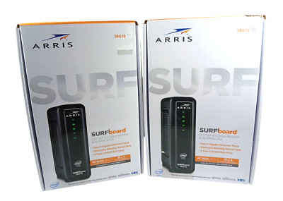 2 ARRIS SBG10 SURFboard  AC1600 Docsis 3.0 Cable Modem & Wi-Fi Router ''1 cord''