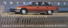 1987 Mercury Sable Cougar Topaz Lynx Grand Marquis USA Brochure Brochure
