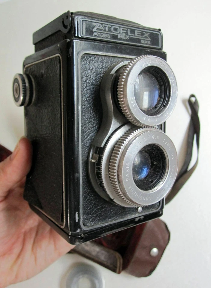 Atoflex Atoms Rex 6x6 Angenieux appareil photo vintage Paris France Rare sacoche - Photo 4/4