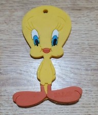 Tweety Bird Warner Brothers Rubber Vintage 1990s Keychain Fob