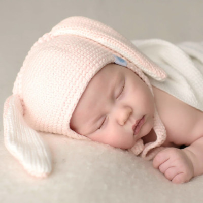 Beba Bean Crochet Bunny Toque 3-6 Months Hat Bunny Ears Beanie Picture Outfit