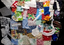 Slow Stitch Junk Journal Kit Vintage Fabric Lace Sewing and Crafts - Lot of 30