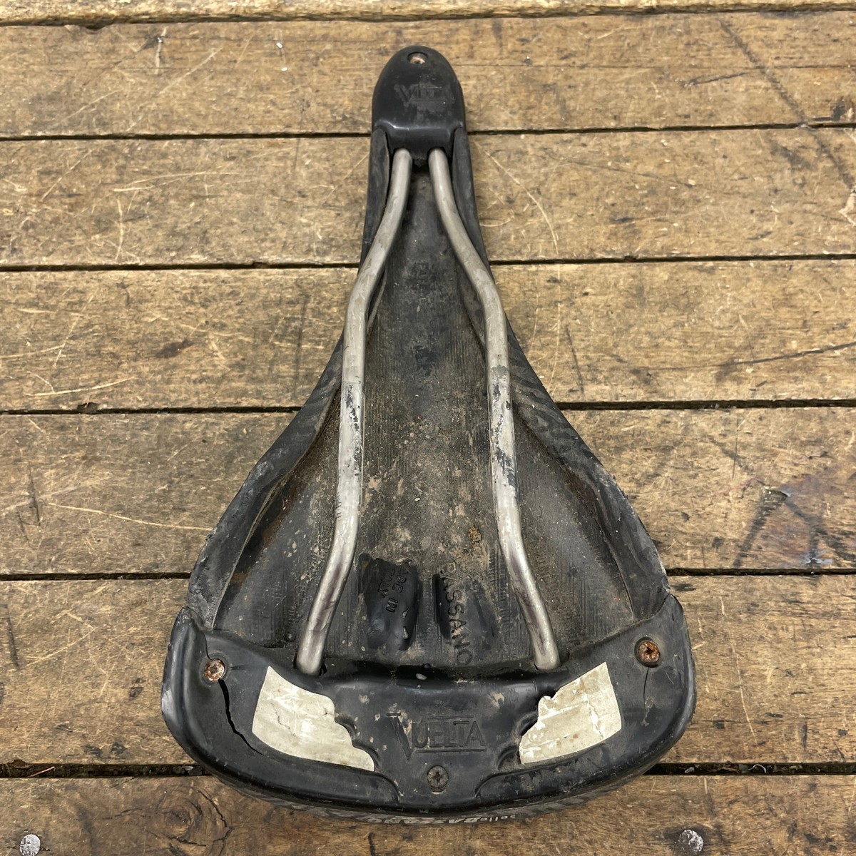 Vintage Bassano Seat Leather Saddle Titanium Rail Selle Vuelta