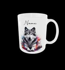 Wolf Mug Personalised Optional 11oz Ceramic Coffee Tea Cup Gift Boxed