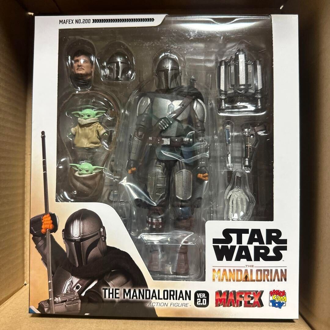 Medicom Toy Mafex No.200 The Mandalorian Ver. 2.0 ABS PVC Action Figure New