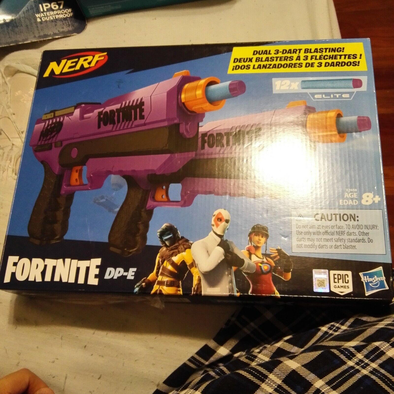 NERF Fortnite DP-E Exclusive Dart Blaster Toy Dual 3-Dart Blasting