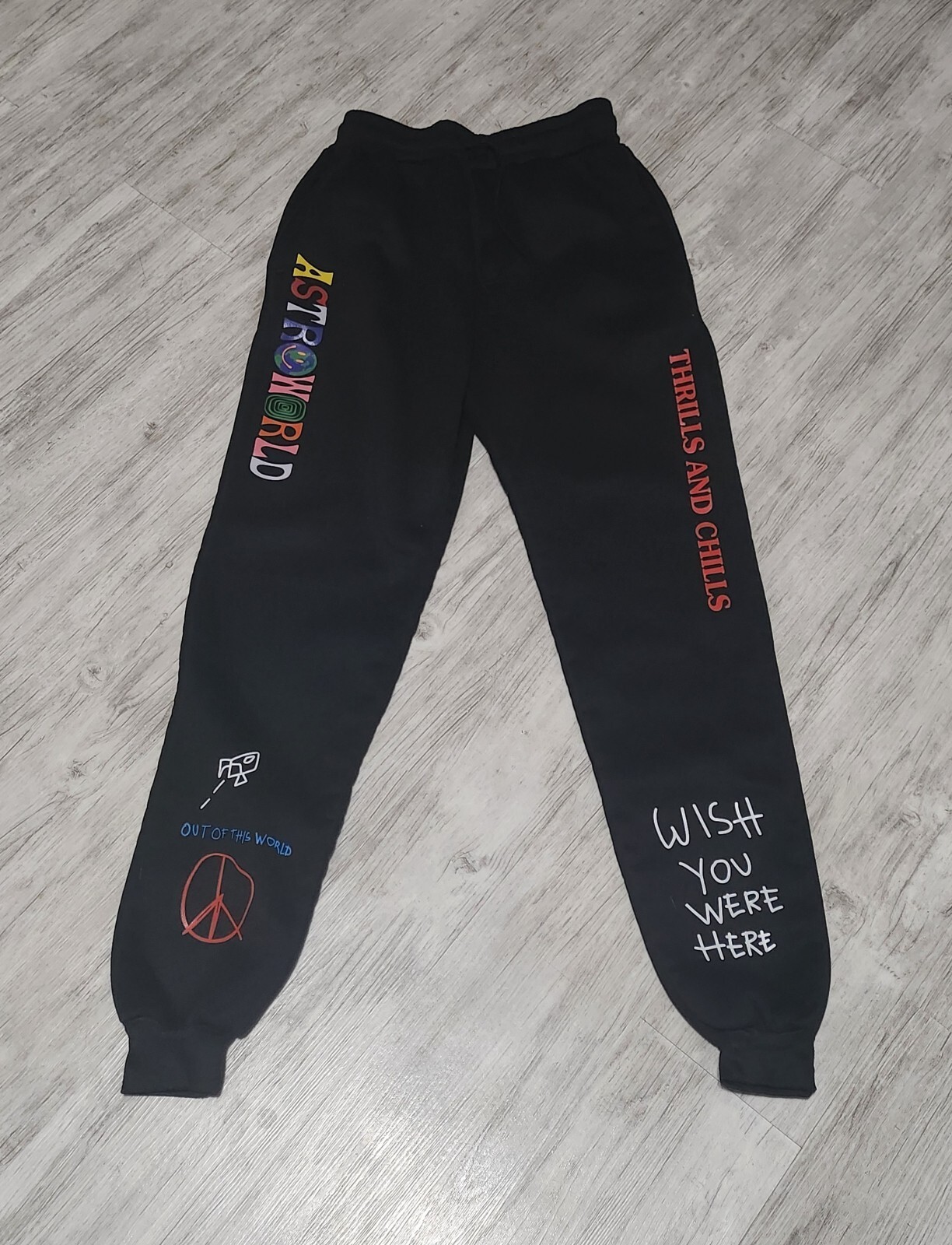 Travis Scott Astroworld "Wish You Were Here" Thrills and Chills Joggers Size S image 8