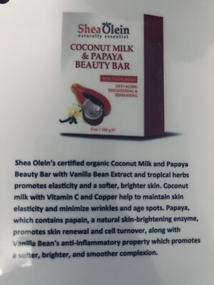 COCONUT MILK & PAPAYA BEAUTY BAR WITH VANILLA BEANS