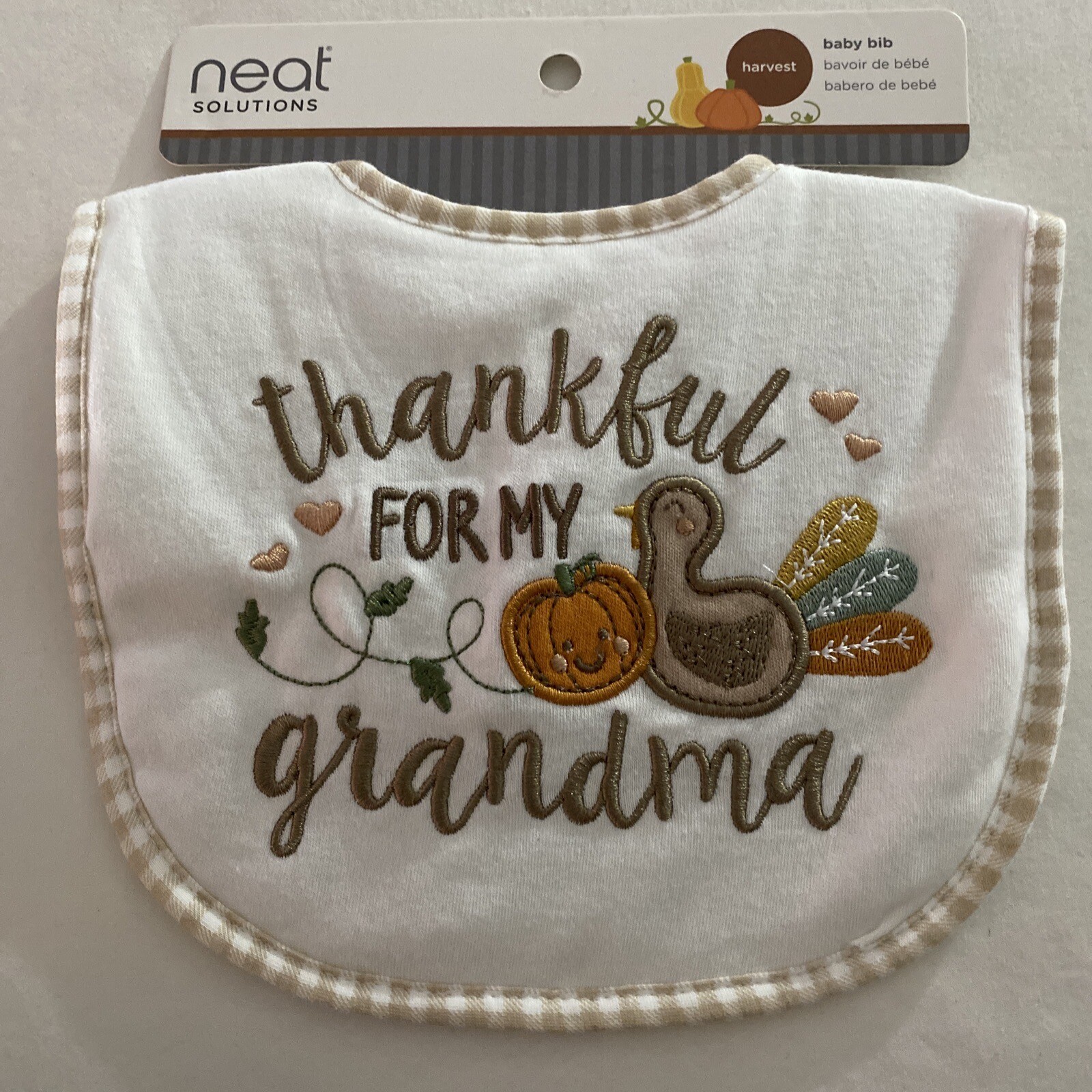 Neat Solutions 2 Bibs & Hat My First Thanksgiving Thankful For My Grandma ￼