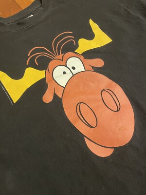 Men's Large Vintage Hanes Single Stitch 1993 Bullwinkle Taco