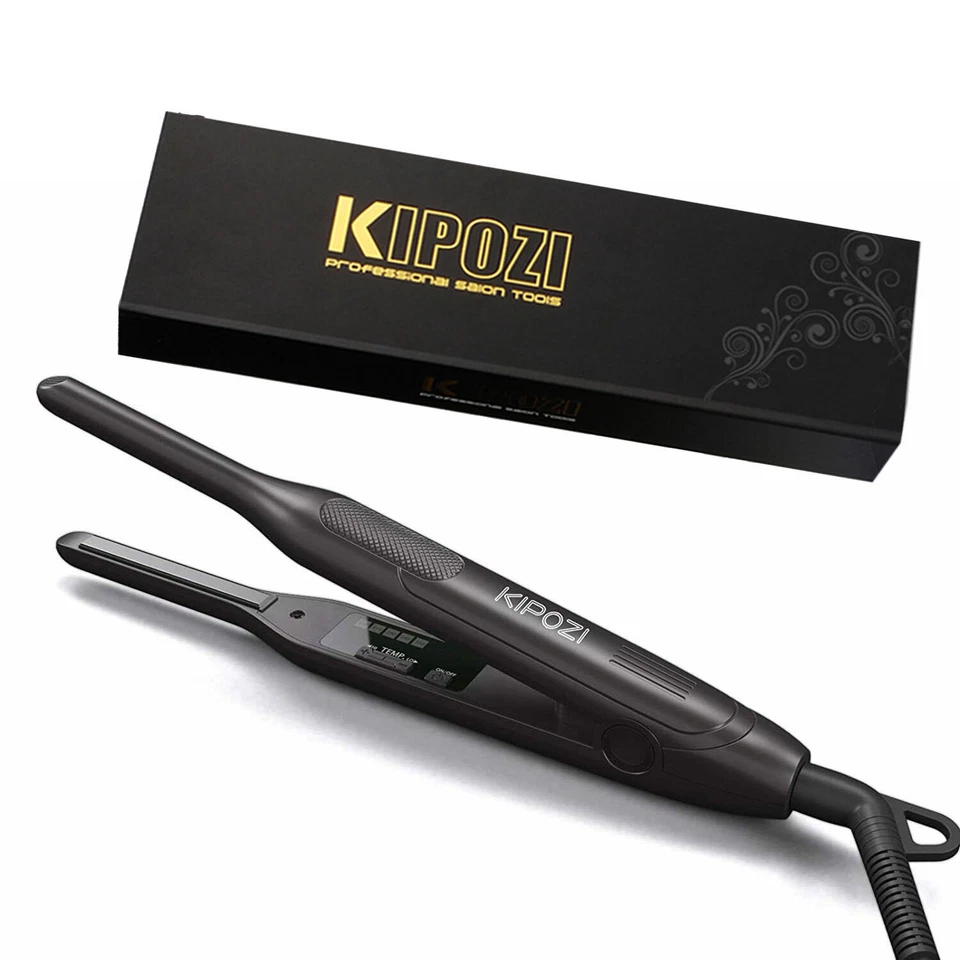 KIPOZI 2in 1 Curl & Straight Haarglätter Lockenstab glätteisen Keramik Titanplatten LCD