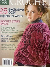 Interweave Crochet magazine Winter 2007: felt tote; beret, shawl, purse 