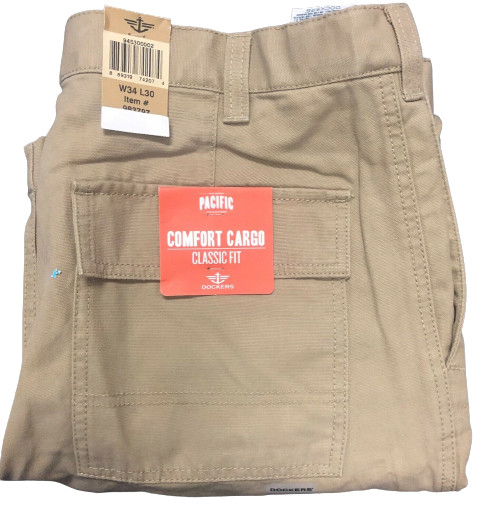 DOCKERS Men's D3 Pacific Collection Comfort Cargo Pants In Khaki, 36W 29L