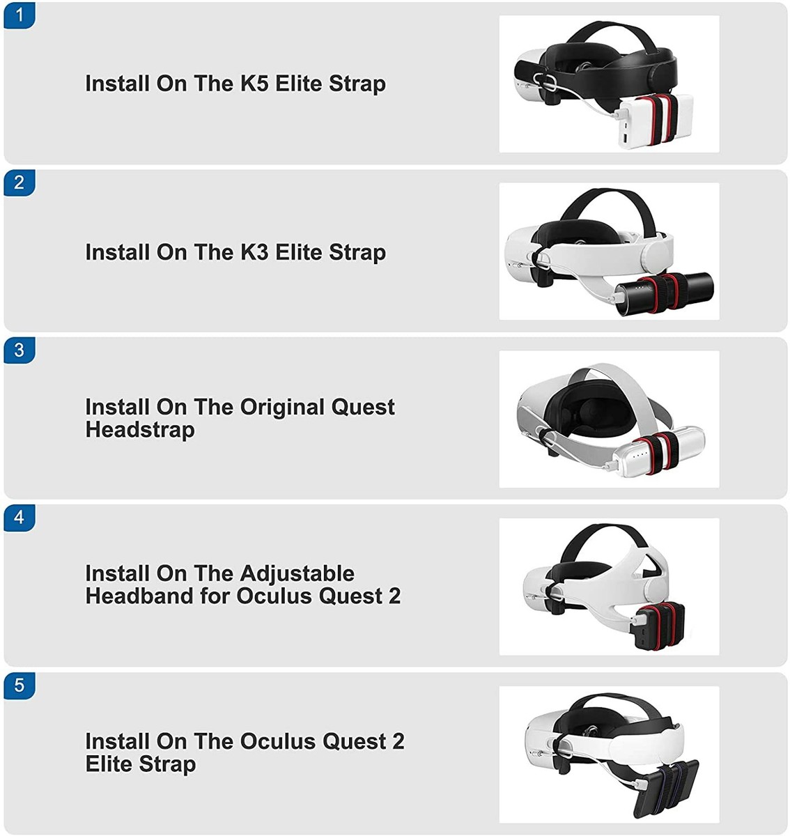 Head Strap Oculus Quest User Manual Power Bank Battery Strap For
