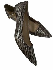 J. CREW Gold Dulci Mermaid Glitter Kitten Point Toe Heels Sz 6.5