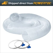 POWERTEC Dust Collection Hose 4" Dia 10 ft.with Key Hose Clamps (70242)