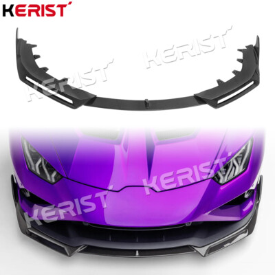 Carbon 3pcs Front Bumper Lip Kit For 20-23 Lamborghini Huracan EVO RWD Spyder