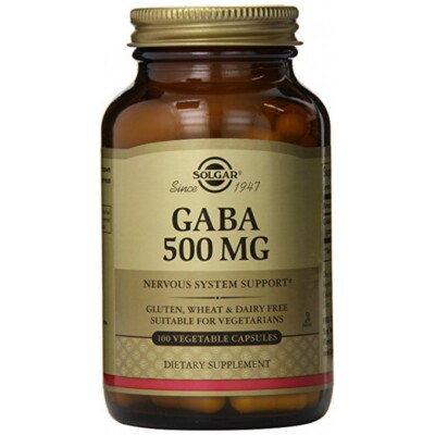 Solgar Gaba Vegetable Capsules, 500 mg, 100 Count