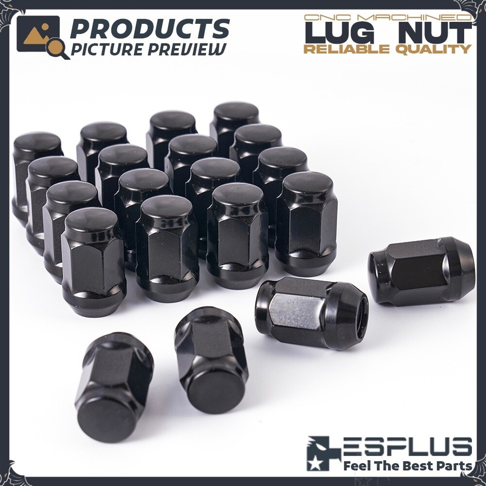 24 Black M12x1.25 Acorn Lug Nuts - Conical Seat 60°, For Nissan/Infiniti & More 2 thumbnail image