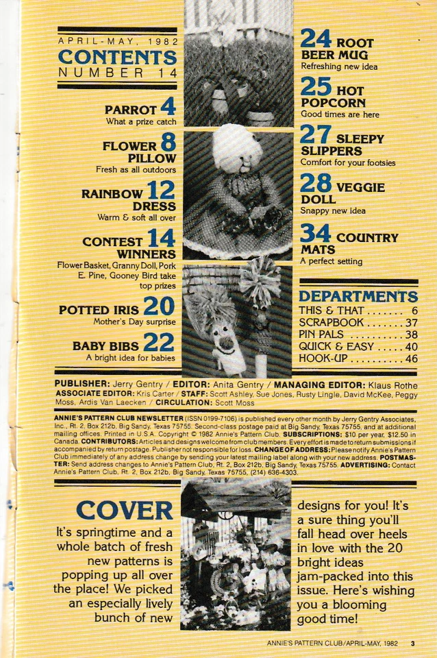 Annie's Pattern Club, April-May 1982, Number 14, Spring Fever! - Image 2 of 2