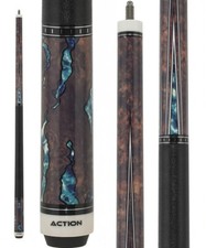 Action ACT154 Fractal Pool Cue - Walnut w/ Aqua