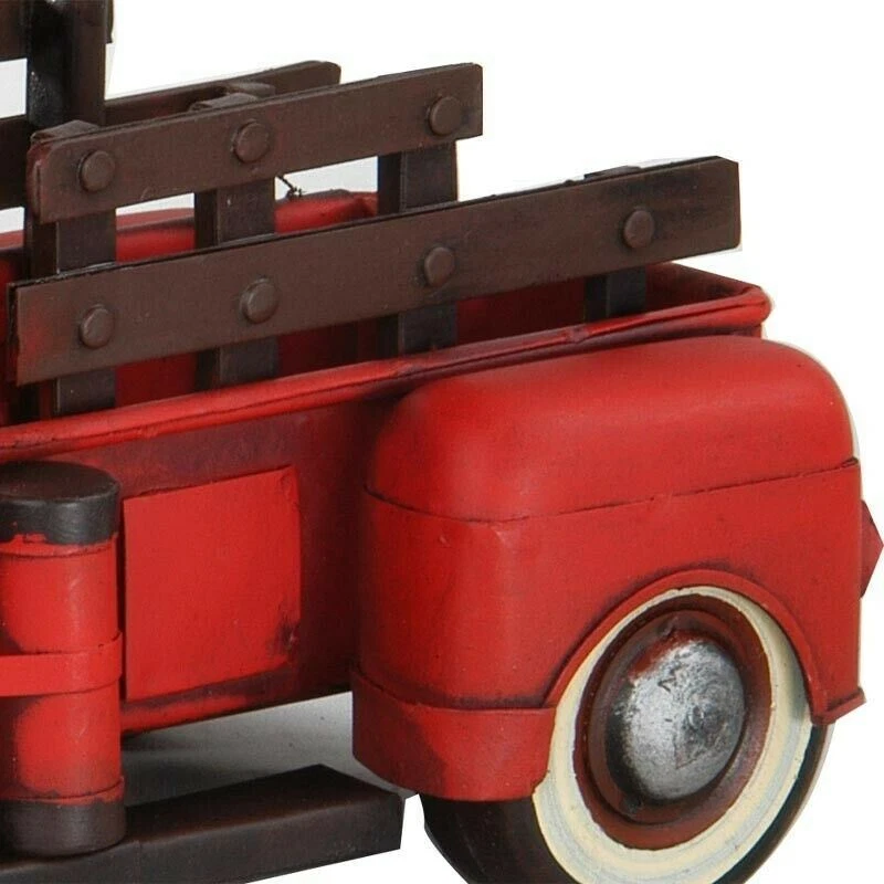 1950 Metallo Rosso Vecchio Camion Statuetta Vintage Veicolo Modello Scala 1:12 - Immagine 4 di 4