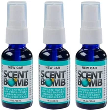 Scent Bomb 100% Oil Based Concentrated Air Freshener Spray, New Car, 3 Pack