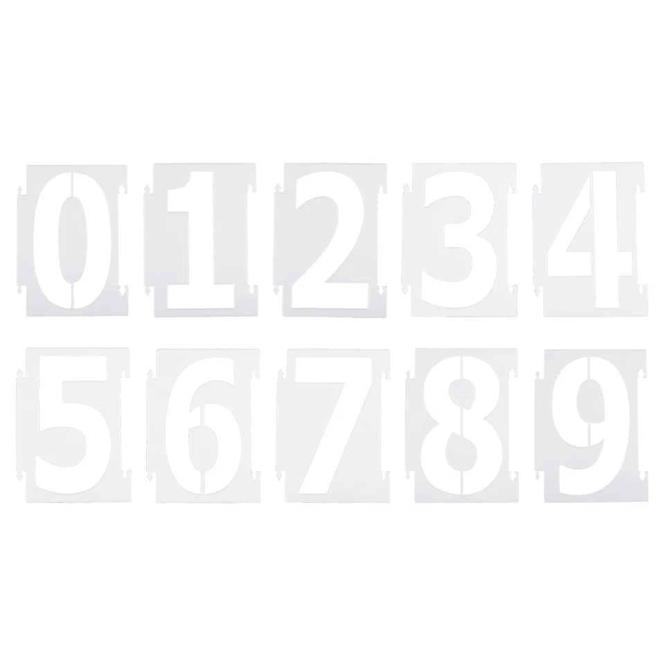 4 Pouce Chiffres 10 Set Réutilisable Plastique Ciffres 0-9 pour Peinture Dessin - Photo 1/4