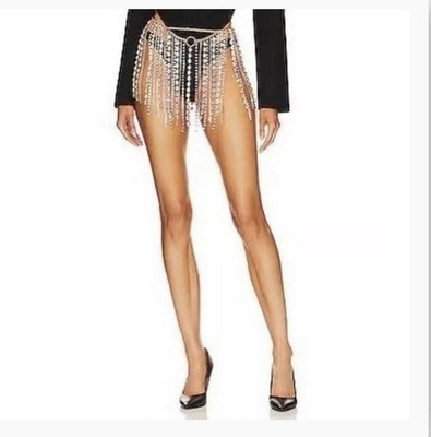 Camila Coelho Penny Skirt in Gold Sparkling Crystal Festival Belly Dance Size M