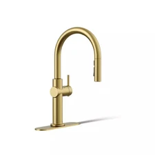 KOHLER Crue Voice Touchless Pull-Down Kitchen Faucet Vibr Brushed Moderne Brass