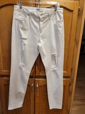 Distress & Shredded Ankle Jeans By JUST BLACK. 31's Sz 12. Made In USA