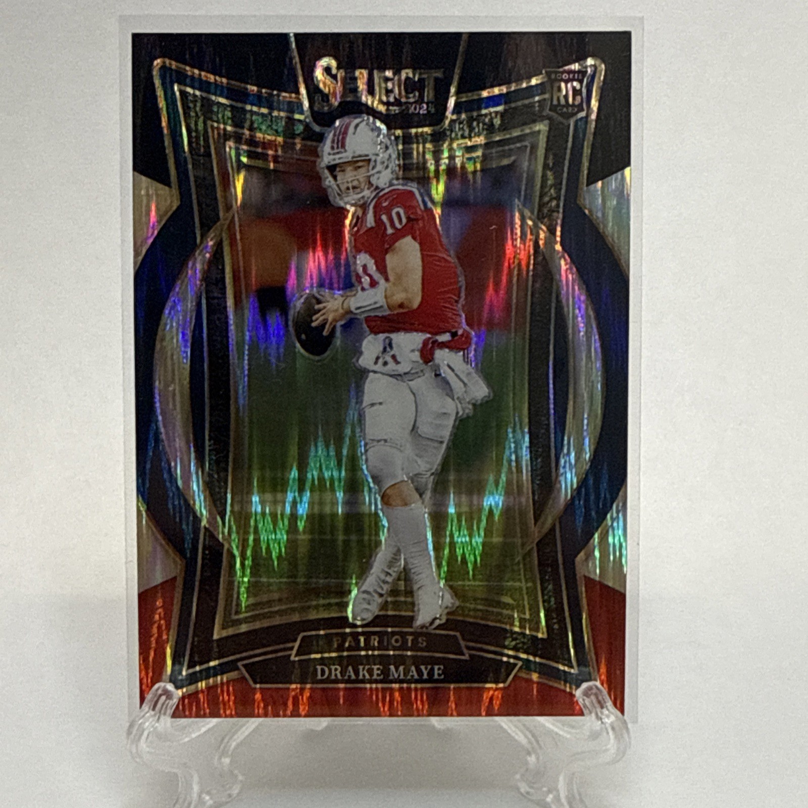 2024 Panini Select - Concourse Drake Maye #27 Black & Red Shock Prizm (RC)