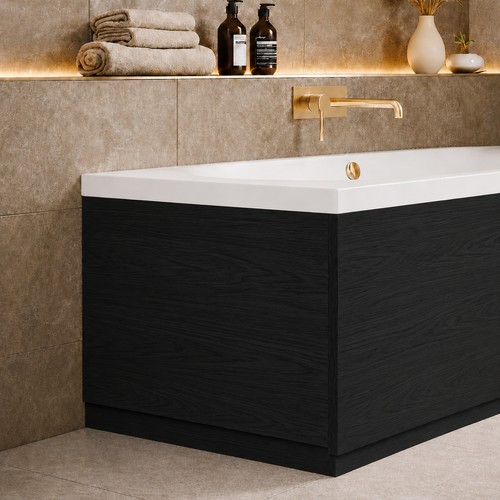 Eairy Bathroom Textured Black Wood Effect Finish End Bath Panel 800mm - Picture 3 of 3