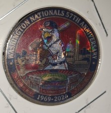 Washington Nationals mascot Colorized Anniversary Kennedy Half Dollar Coin