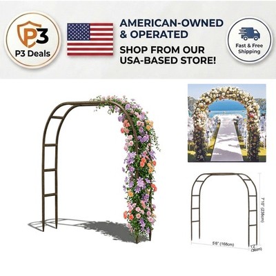 7.8ft Tall Heavy-Duty Metal Arbor with Easy Installation for Beautiful Gardens