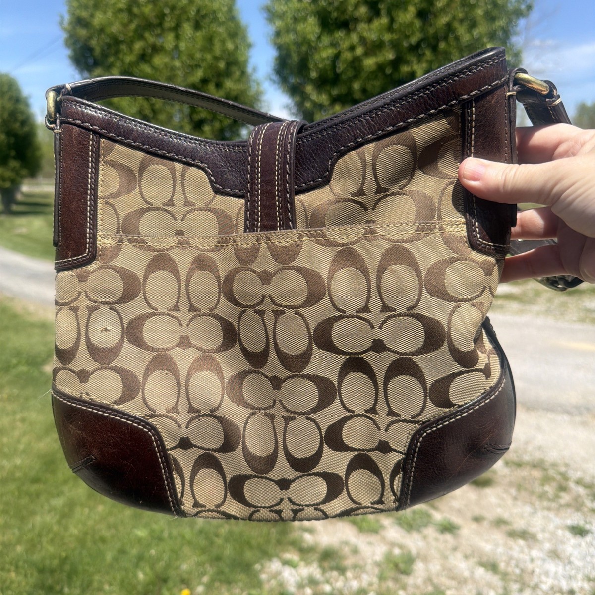 Vintage Coach Hampton Hobo Clip Sign C Shoulder Bag Y2K D0768