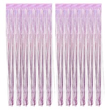 2 Pcs Glitter Tinsel Fringe Curtain Backdrop for Birthday Party Decorations