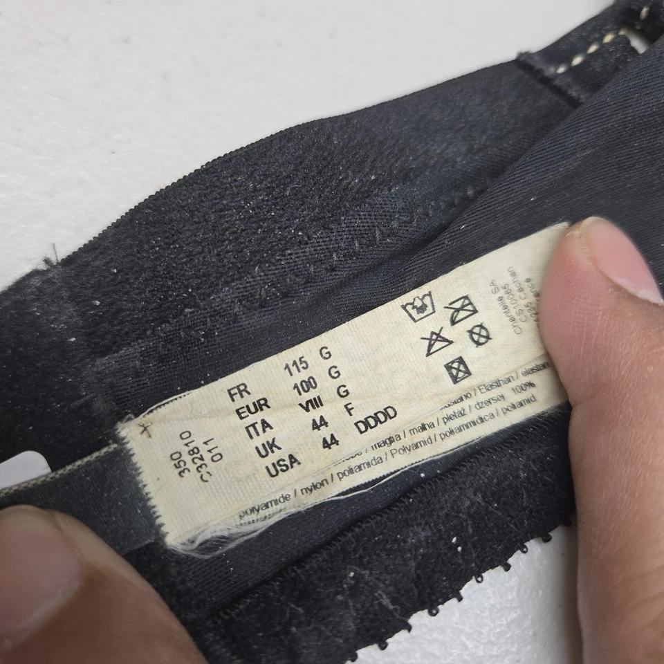 Sujetador Chantelle para mujer 44DDD negro a lunares con aros lazo encaje sin forro Foto 3 de 4