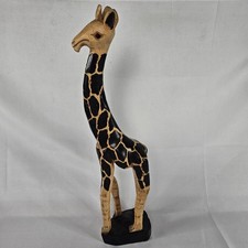 Vintage GIRAFFE 23.5" Tall Hand Carved Wood Art Sculpture Statue Figurine READ