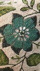 Primrose Vintage Beaded Floral Throw Pillow White Turquoise Green Yellow Pink — photo 7