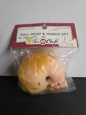 Vintage Deadstock NOS Doll Head  Hands Set 2 5/8ths Fibre Craft No. 7542