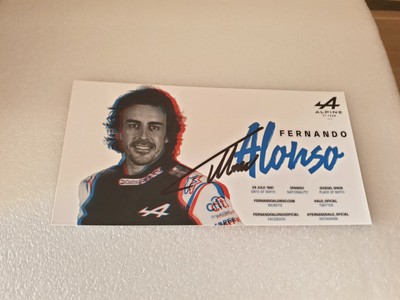 Fernando Alonso Karte 10x20 Orginal Signiert 04