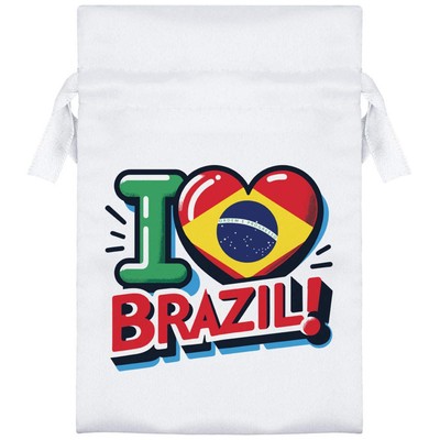 ''Ich liebe Brasilien!'' Satin Kordelzugbeutel/Beutel (SB049749)