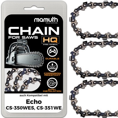 3x Sägekette Kettensäge 50cm 1,5mm 3/8'' 72 TG für Echo CS-350WES, CS-351WE